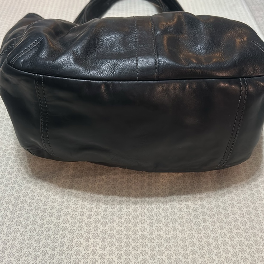 Coach Ergo Black Pleated Leather Tattersall Tote Bag Purse Satchel - Picture 4 of 13